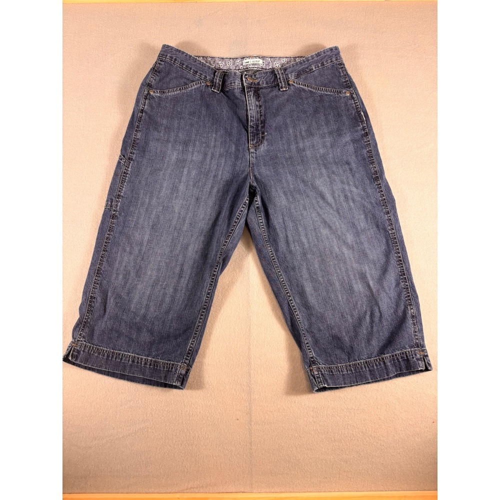 Lee Just Below The Waist Blue Denim Capri Pants Cropped Jeans Womens 18W‎